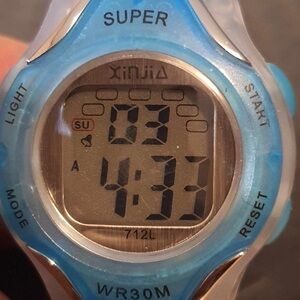 🦋10/$20🦋 Xinjia Clear/Blue Resin Alarm/Chronograph Digital Women's Watch